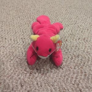 Ty Beanie Baby Savvy Bright Pink Cat Plush Toy